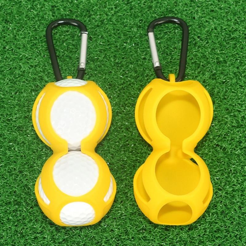 Golf Ball and Accessories Organiser Bag Waterproof Silicone Golf Ball Holder With Carabiner Clip For Outdoor Sports
