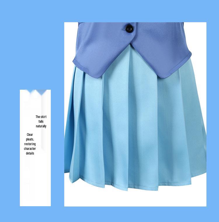 Slam Dunk Akagi Haruko School Uniform Cosplay Set: Women's Pleated Skirt & JK Top