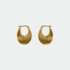 High-Grade Metal Texture Oval Round Hole Earrings Women'S Niche Light Luxury Fashion Personalized Copper-Plated Real Gold Earrings