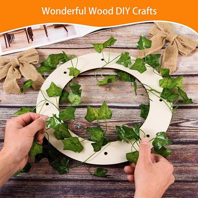 1/6pcs Creative Wreath Wood Circle DIY Handmade Ring Wreath Wedding and Festival Home Decor