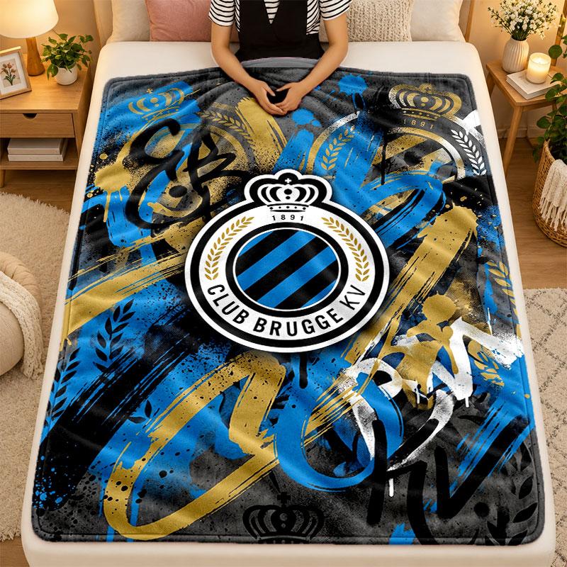 Flannel BlanketClub Brugge FC Warm Soft Throw Blanket for Indoor Sofa Bed Living Room Use