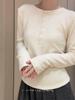 De Rong Women's Plus Velvet Cotton Slim-fit Pleated Top - Heat-generating, Brushed, and Constant Temperature Base Layer for Autumn/Winter.
