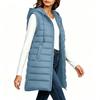 Women's Casual Long Hooded Sleeveless Quilted Vest
