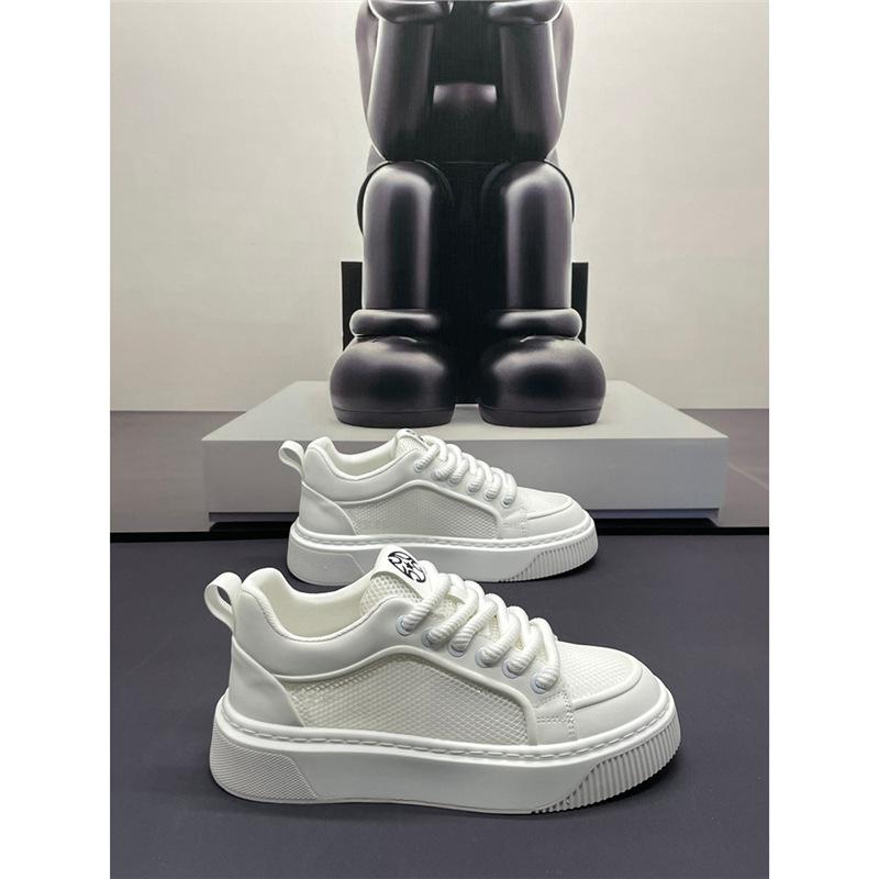 Single net youth casual board shoes summer mesh breathable lightweight thick-soled outdoor sports skateboard shoes
