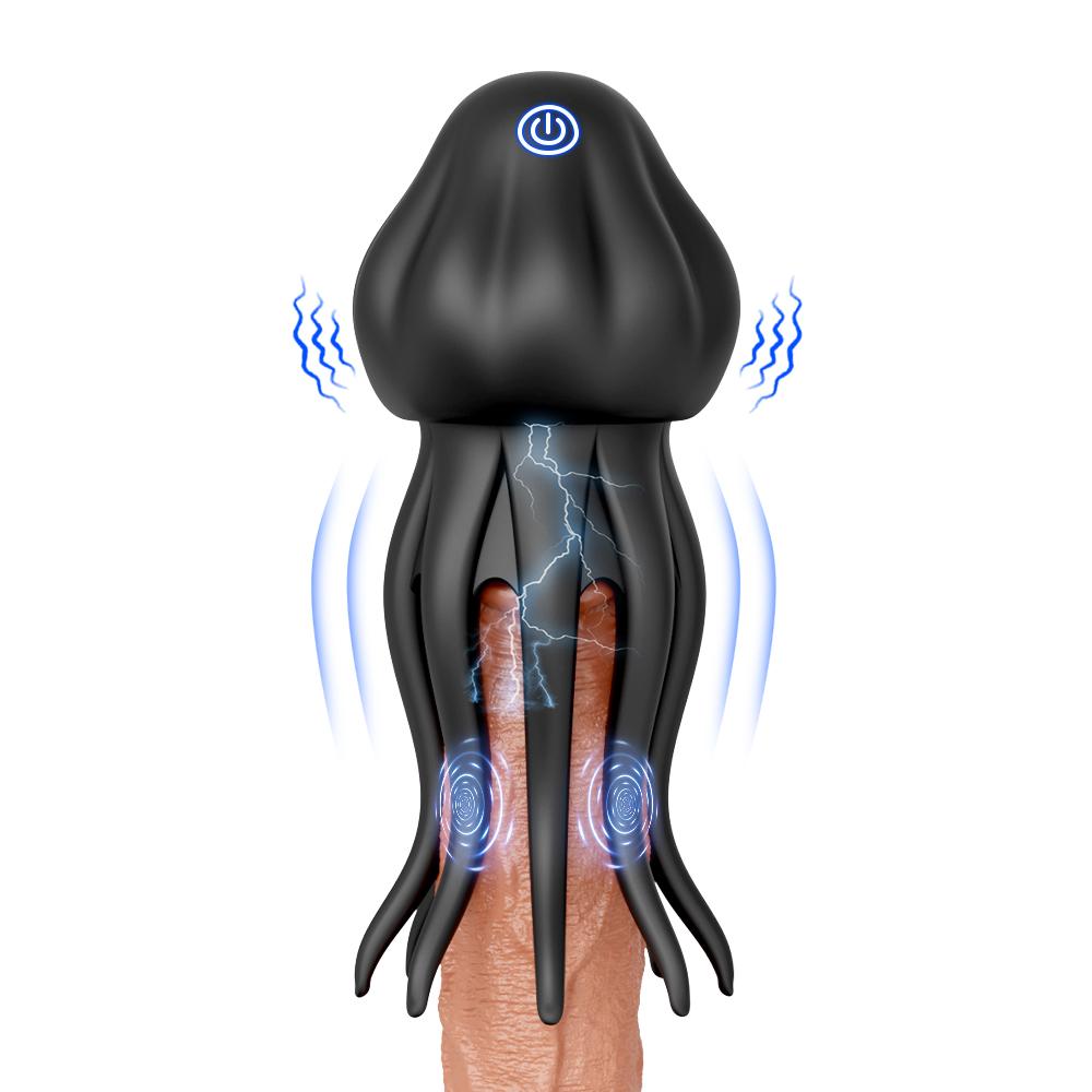 Men Penis Vibrator Male Masturbator Stroker Wrapping Tentacle Glans Scrotum Stimulation Adult Sex Toy For Men Women Couples 18+