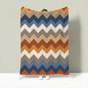 Retrozigzagstripe Throw Lightweight 240G Flannel Blanket Soft Skin-Friendly For Summer Cooling