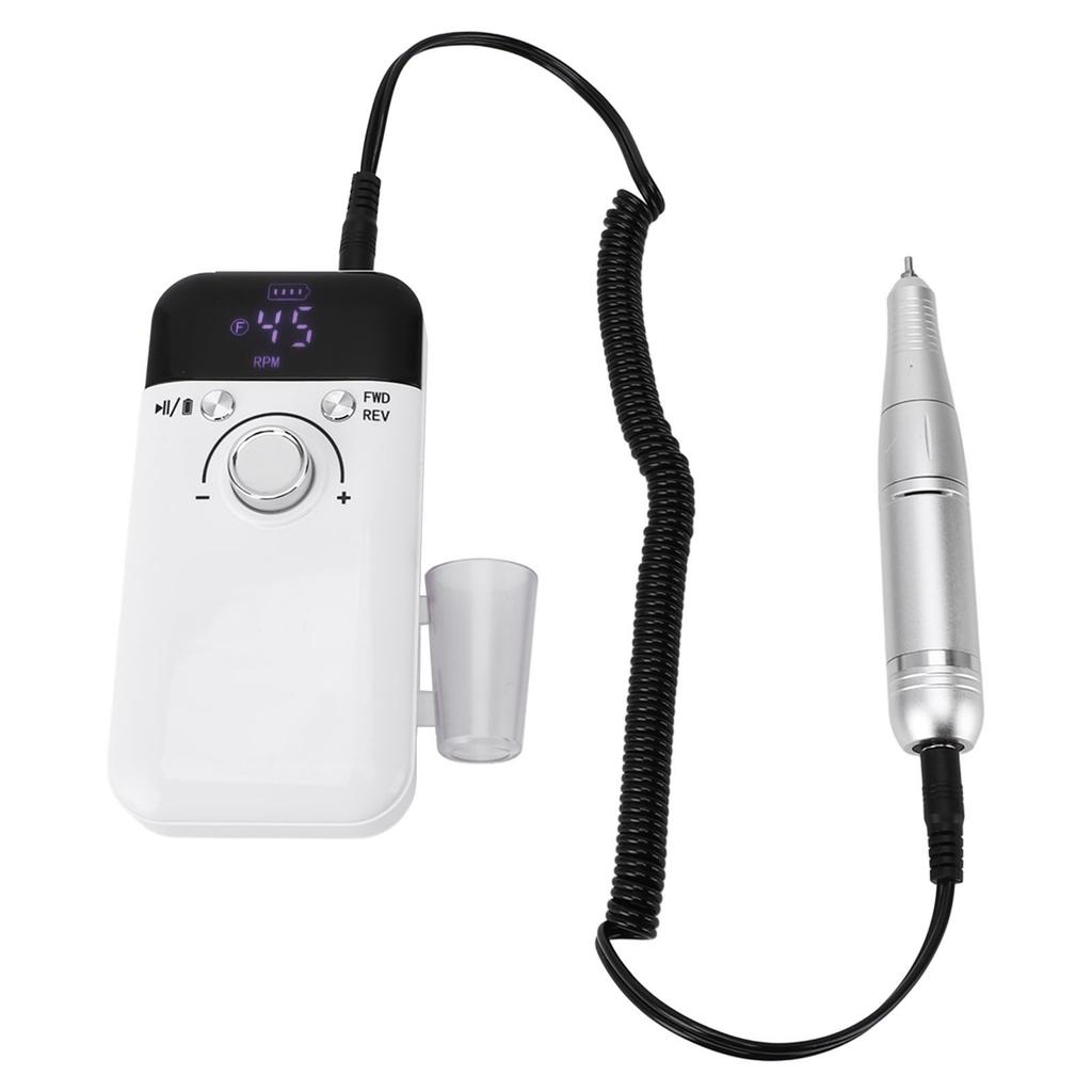 Przenośna Wiertarka do Paznokci Akumulatorowa Profesjonalna Skuteczna Wielofunkcyjna 45000 obr./min Elektryczny Pilnik do Paznokci do Domu Salonu