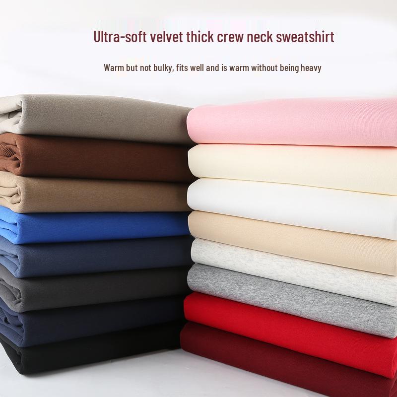 16-kleurige geborstelde katoenen fleece ronde hals casual hoodie voor koppels