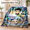 Hunter × Hunter Custom Name Flannel Throw Blanket Soft Warm for Sofa Bed Indoor Home Use