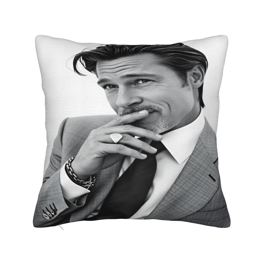 B-Brad Pitts Photo Pillow Case  Soft Pillow Cover Fashion Cushion Cover For Sofa Home Decor