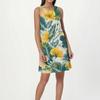 Women's Fashion Beach Dress Sleeveless Round Neck Floral Print Dress