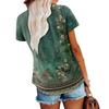 Womens Flowy Tunic Tops Short Sleeve Shirts Round Neck Ladies Blouses Summer Fashon