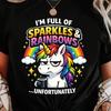 Sarcastic Unicorn Shirt | Grumpy Rainbow Glitter Tee | Funny Graphic T-Shirt