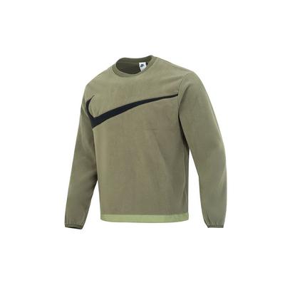 Nike Φλις Μπλούζα Χειμώνα με Μεγάλο Κεντημένο Λογότυπο Ανδρικά Τοπ Πράσινο DQ4895-222