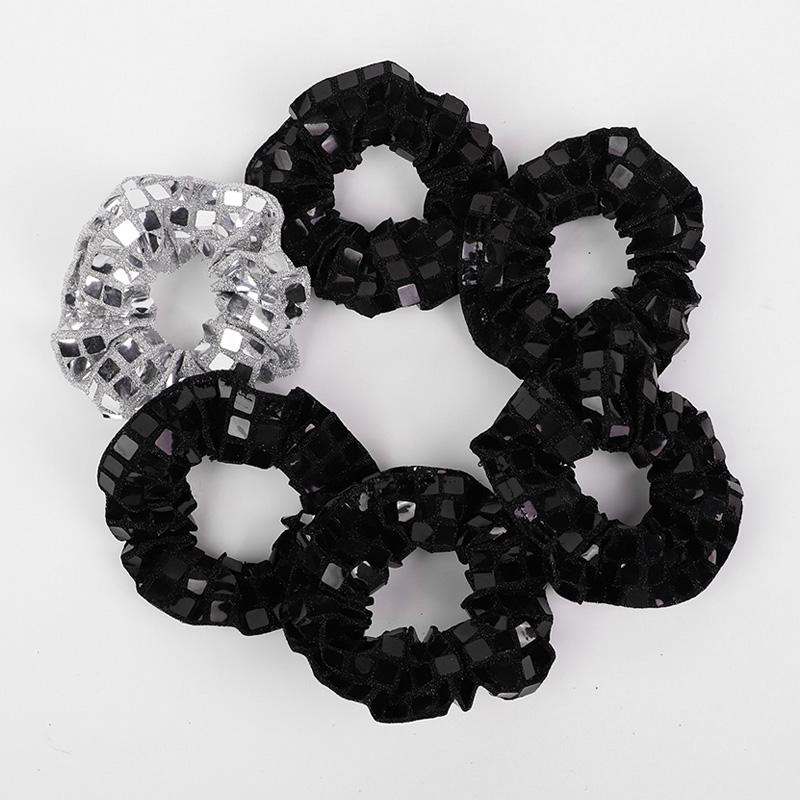 1/6pcs Disco Ball Sequin Hair Tie Silver Hair Band for 80s 90s Birthday Wedding Bridal Shower Decoration Bachelorette Party Gift