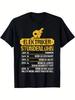 Herr T-shirt med rolig elektrikerhumor - Design med tysk elterminologi och spänningstabell, Avslappnad arbetsklädsel för elektriker -