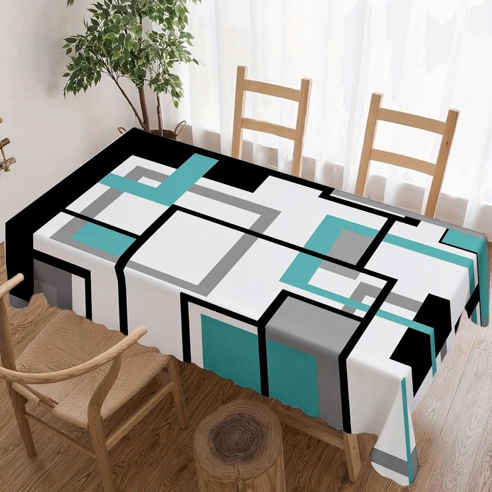 Geometrisch Patroon Rechthoekige Tafelkleed voor Tafeldecoratie Feest Waterdicht Herbruikbaar Tafelkleed voor Tafels Keuken Eetkamer 140x180cm