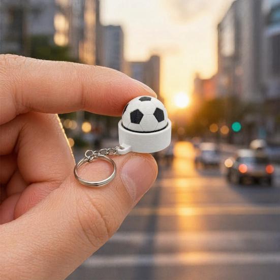 Soccer Ball Clicker Fidget Keychain, 3D Printed Clicker Sensory Toy, Funny Novelty Stress Relief Keychain Gifts for Sports Players Fans