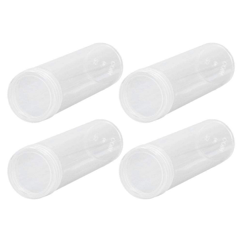 10pcs Round Coin Storage Tubes Plastic Screw On Lid Plastic Coin Tubes Clear Reusable Coin Collection Tubes Commemorative Coins
