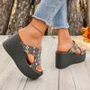 Fashion 2025 Quality Women Shoes Summer Women's Slippers Fashion Open Toe Platform Wedge Slippers Ethnic Mixed Color Increase Shoes Lady