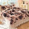 Fall/Winter New Printed Small Fresh Style Milk Fleece Bed Sheet Four-Piece Set Set Student Dormitory Three-Piece Set