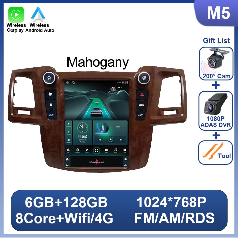 9.7 Inch For Toyota Fortuner Hilux MT Revo 2005 - 2015 For Tesla Style Car Radio Multimedia Video Player 2 Din Android 14 DSP
