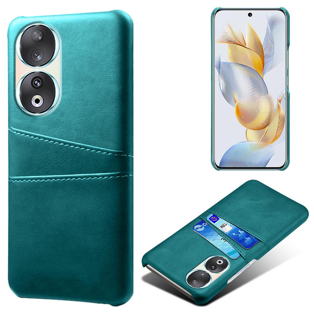 

Phone Case with Dual Card Slots for Honor 90,PU Leather Coated PC Smartphone Cover Green