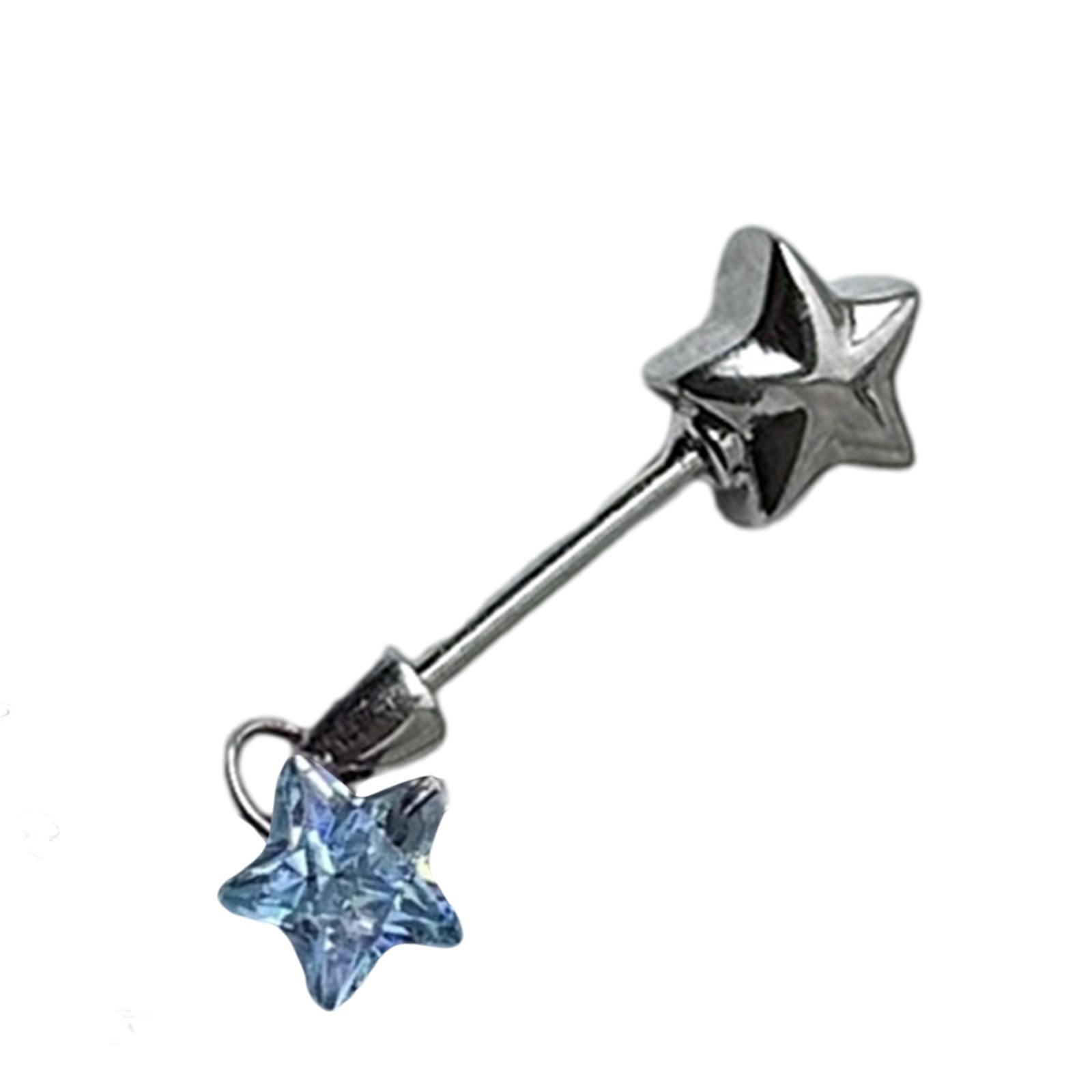 

Изящные серьги-пусеты с цирконием в виде волшебной палочки со звездой, ослепительные серьги с цирконием в виде волшебной палочки со звездой, украшение, идеально подходящее для подарка близким синий