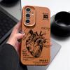 Für Samsung S25 Ultra S24 FE S23 S22 A56 A36 A16 A15 A55 Hülle Schale Herzmuster Slim Weich TPU Ledertextur Matt Stoßfest Handyhülle