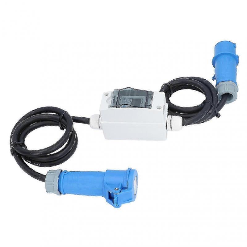 AC 220V 16A 3-Pin CEE-Steckdose mit LCD-Digitalanzeige Digitaler Stromzähler für Wohnmobil Elektroauto