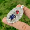 Daughters Day Sale Sodalite Gemstone Rubellite Sterling Silver Birthday Pendant