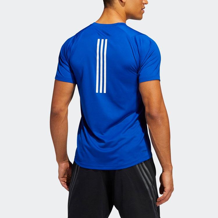 Adidas Solid Logo Sport Crew Neck Short Sleeve T-Shirt Men Tops Royal-Blue GC8345