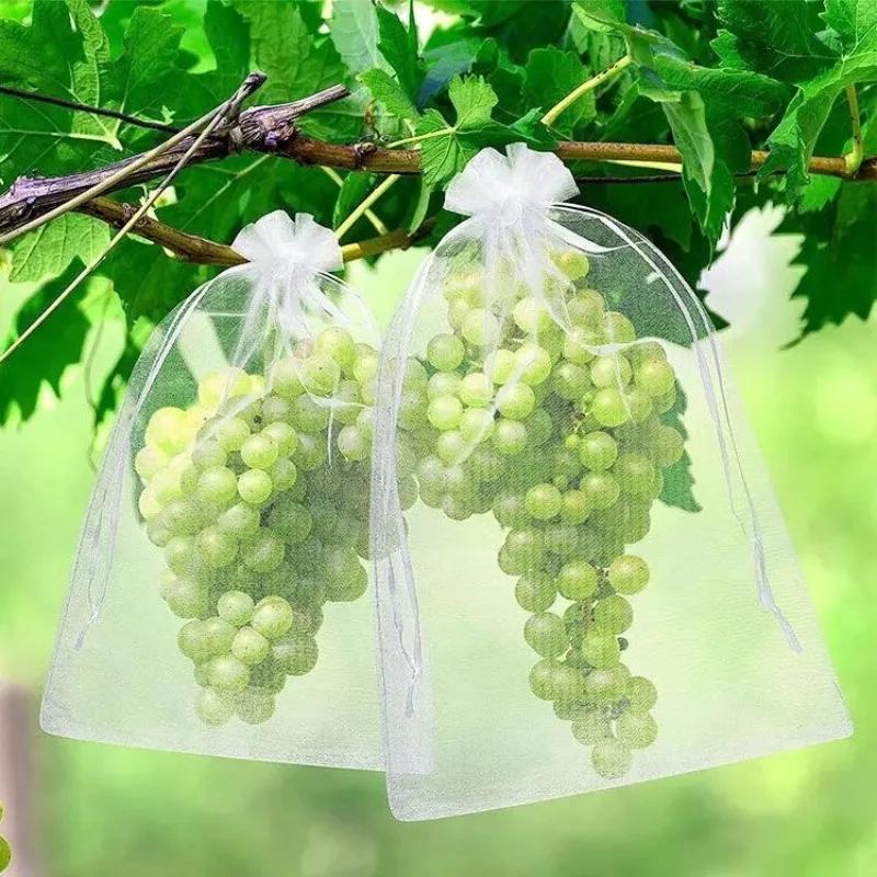 50 Unidades Bolsas de Malla para Protección de Frutas Uvas Fresa Planta Bolsa para Invernadero de Hortalizas Control de Plagas Bolsas de Malla Anti-Pájaros Herramienta de Jardín