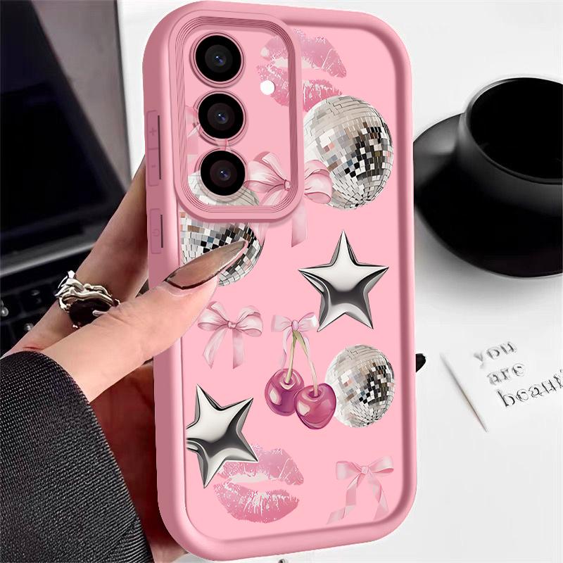 Cherry Star Light Ball Pattern Soft Phone Case For Samsung Galaxy A17 A56 A16 A36 A26 A55 A15 A25 A35 A54 A53 5G TPU Back Cover