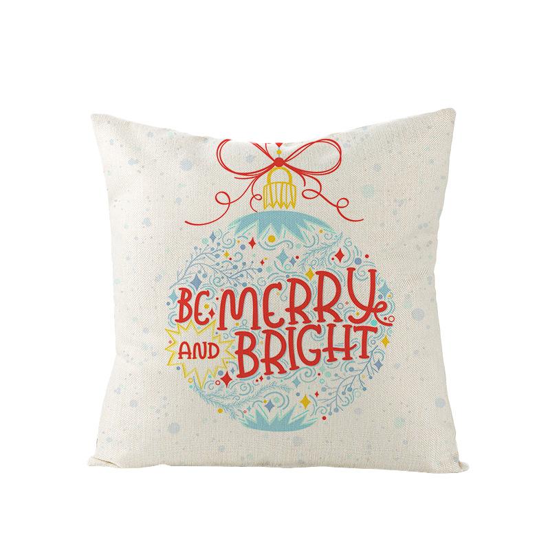 Home Polyester Pillow Cover Cartoon Digital Print Christmas Cushion Cover Living Room Sofa Cushion Cover