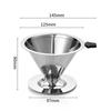 Hand-Drip-Kaffeefilter aus Edelstahl mit Basis & Verbrühschutz-Netztrichter
