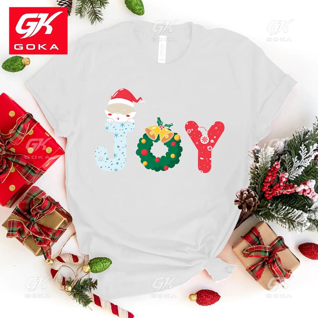 

Hot Christmas Joy Cotton T Shirt Unisex WomenS Funny Printing T Shirts Casual Cool Streetwear Fashion T Shirt Couple Hip Hop Tees S