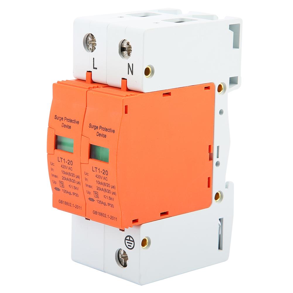 2P 10kA 20kA 420vAC House Surge Protective Low Voltage Arrester Device