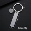 Cross-Shaped Slanted Heart Laser-Printed Metal Keychain
