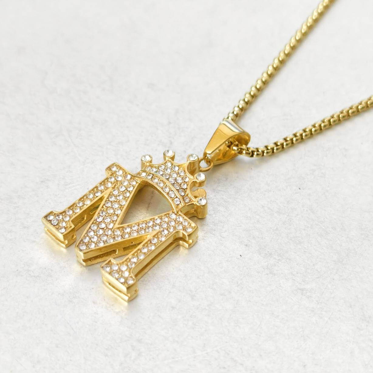 

Hip Hop Iced Out Bling Letter “A M L O G” Pendant Gold Color Stainless Steel Rapper Necklace for Men Women Jewelry Gift 2026 60cm