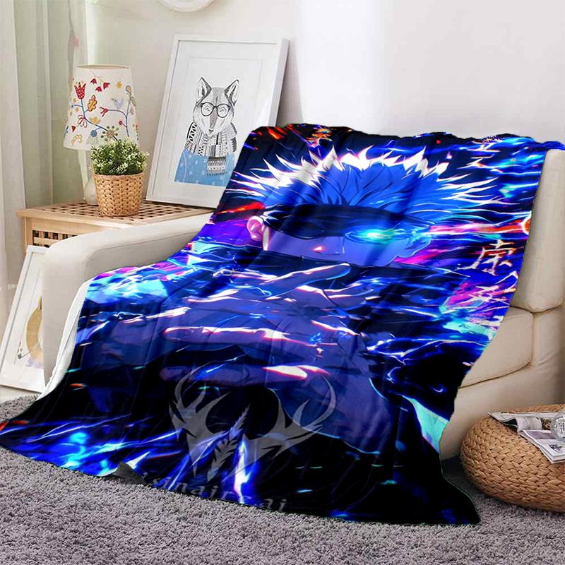 3D Cartoon Jujutsu Kaisen Anime Itadori Yuj Blanket,Soft Throw Blanket for Home Bedroom Bed Sofa Travel Picnic Office Cover Kids