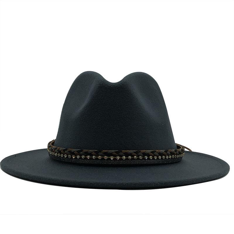 Women S British Style Cashmere Large Brim Fedora Hat 56 58cm