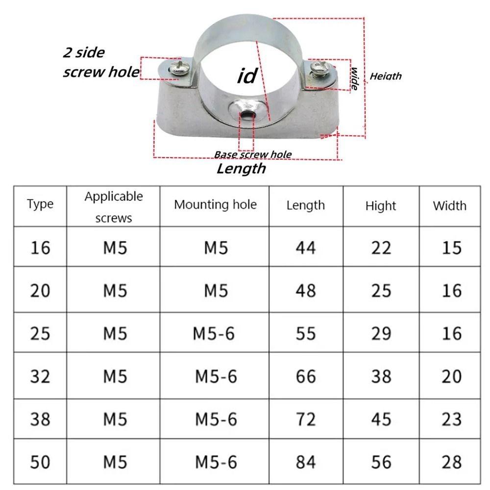 5/10 Sztuk 16mm-50mm Regulowany Zacisk Rury Element Złączny Ze Śrubą Stały Klips Złączny