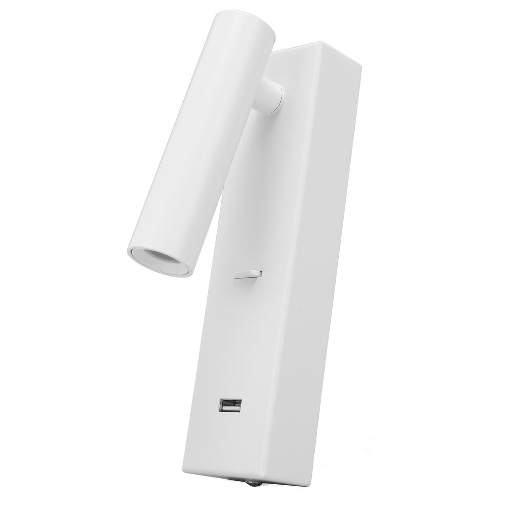 Wall Mounted Reading Light Adjustable Angle Plug In Minimalist LED Wall Lamp with Switch USB Output