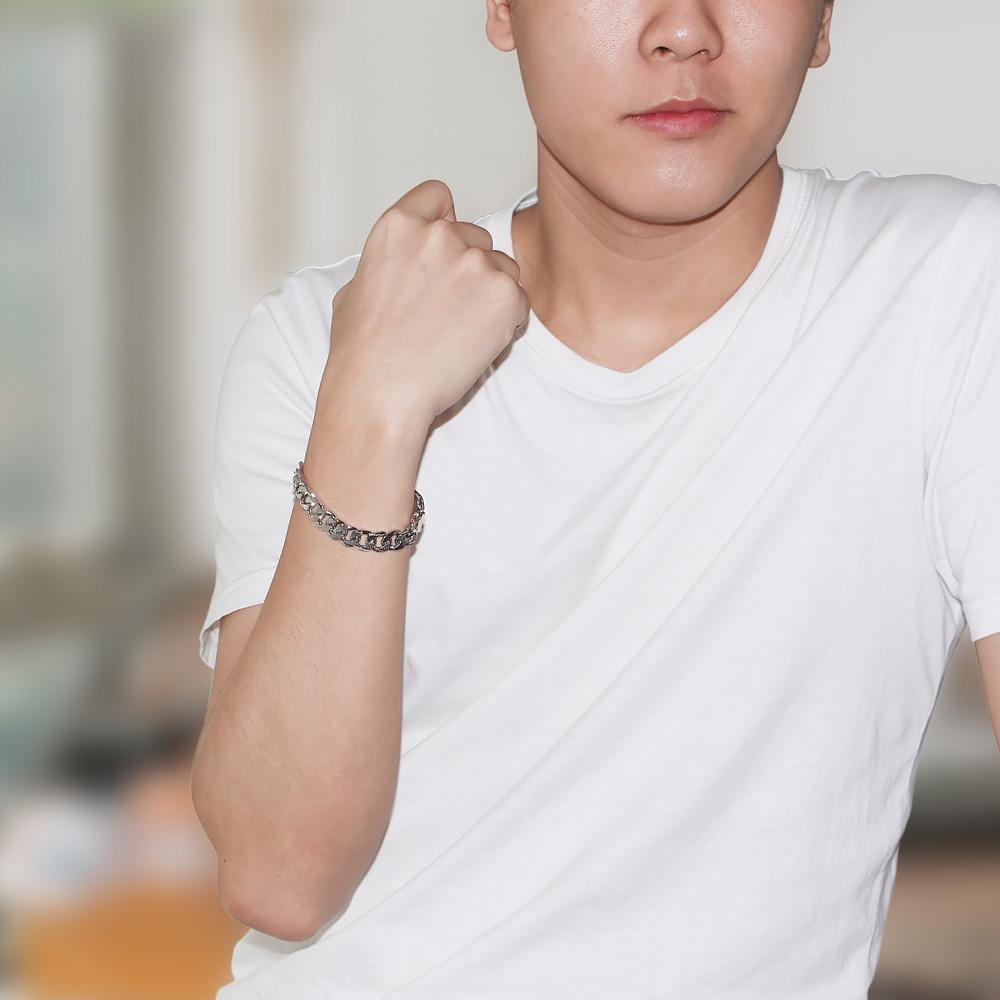 Bijoux en argent massif 100 % tendance en argent sterling 925 pour hommes, chaîne à maillons épaisse en argent pur véritable, bracelet de 8 mm, bijoux en argent pour hommes