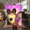 Russian animation Fairy Tale Masha and the Bear Cartoon Blanket Soft Four Seasons Home Bed Blanket Sofa Cover Office Napping Picnic Blanket M3