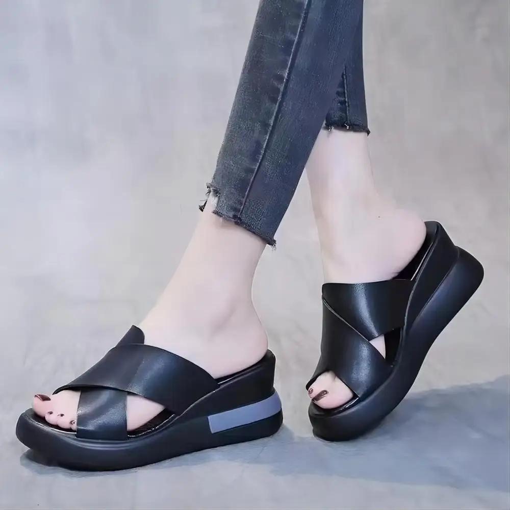 Fashion Breathable Women's Sandals Summer  New Elegant Outdoor Womens Sandals Soft Slip On Footwear Shoes For Women Female