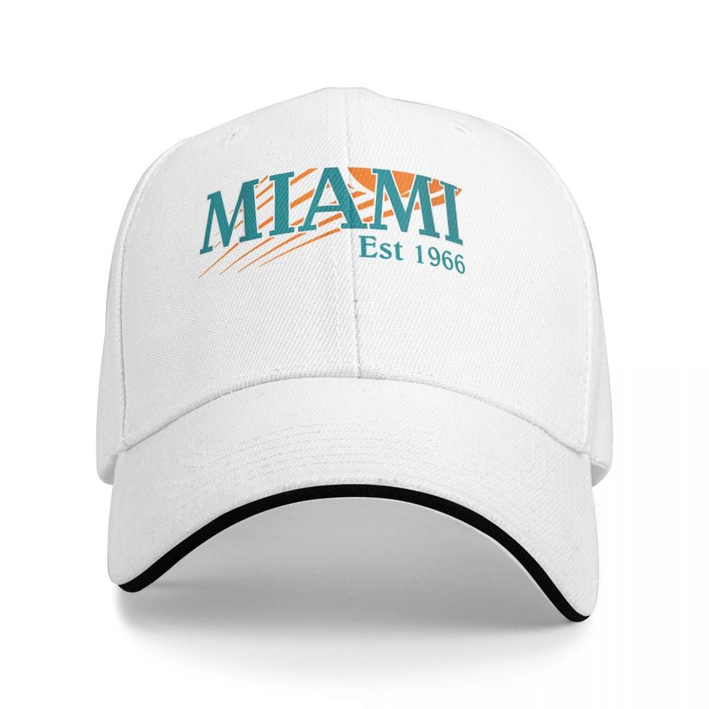 Miami Gegr. 1966 Sportmannschaft Athletische Neuheit Delfin Baseballkappe Melone Partyhut Kappen für Herren Damen