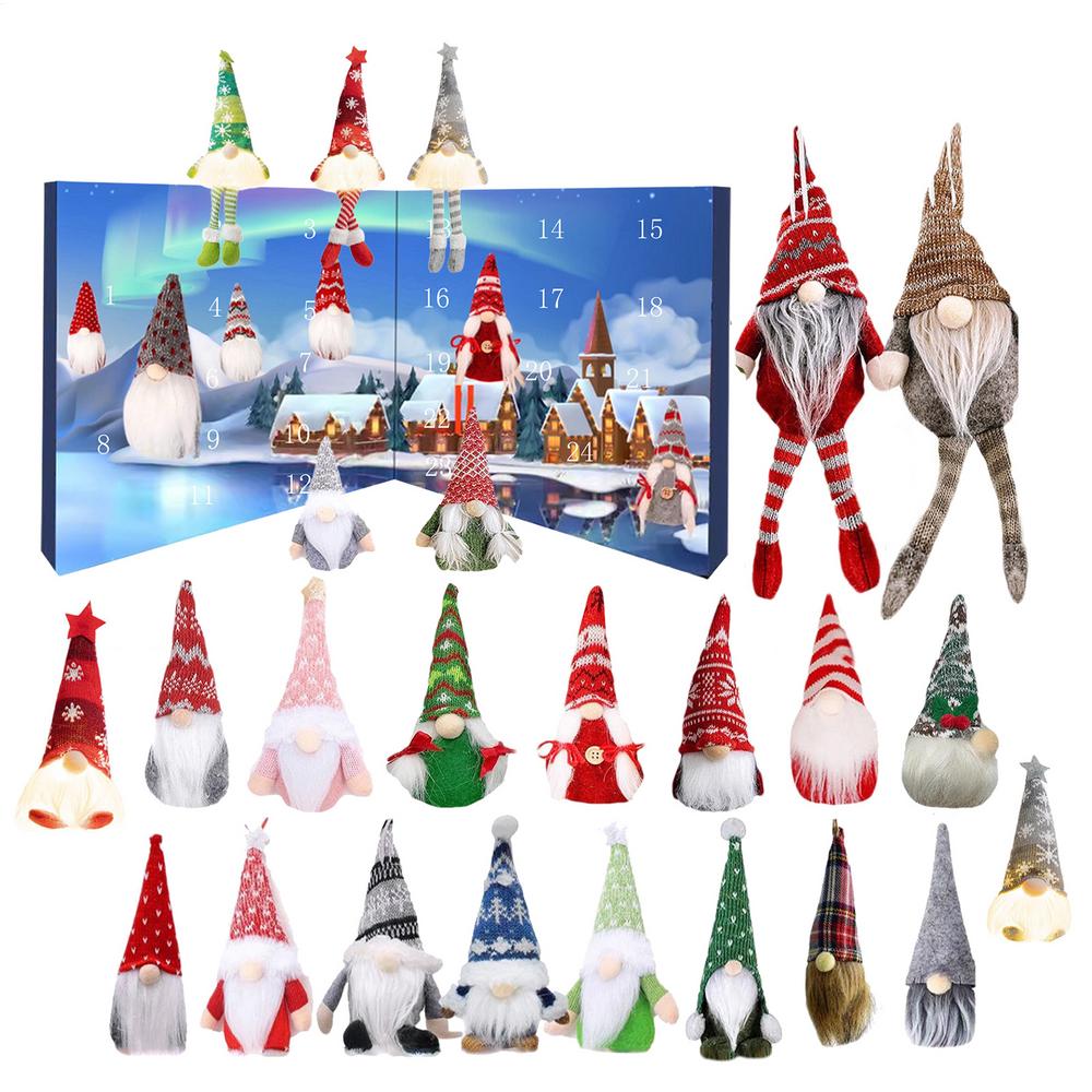 24-day Christmas Countdown Calendar Christmas Advent Calendar Gnome Dolls Plush Toy 2026 New Year Holidays Kids Party Gifts Box