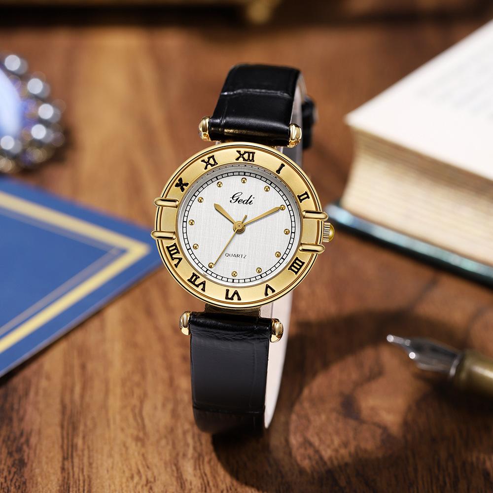 Mittelalterliche Damenuhr Nische Gürtel Leichter Luxus Kupferfarben Damenuhr Retro Römisch Exquisite Damenuhr